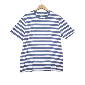 Zengjo T Shirt Mens Large Blue White Striped Shirt Short Sleeve Punk Rock Grunge